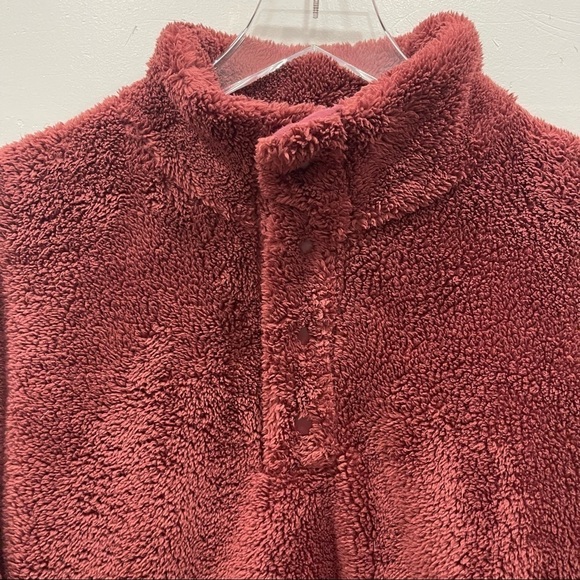 All In Motion Half Fleece Pullover Popover Sweater Drawstring Burgundy XL - Picture 4 of 9